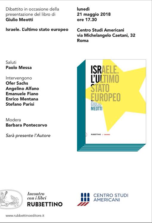 Presentazione libro di Giulio Meotti – “Israele. L’ultimo stato europeo”